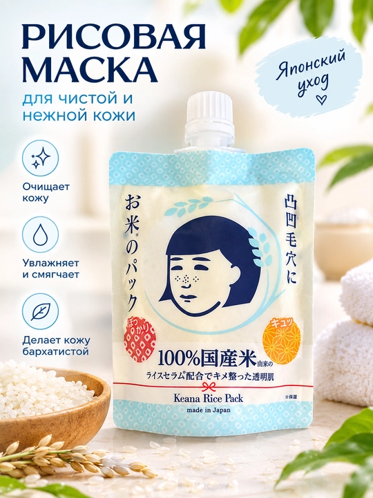 Keana Rice Pack — Yapon guruchli yuz niqobi - 