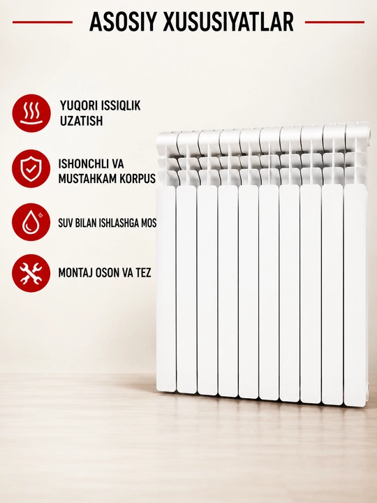 Биметаллический радиатор, WARM B500, 10 секций, европейское качество
