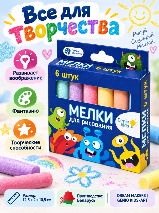 Мелки для рисования, GENIO KIDS-ART