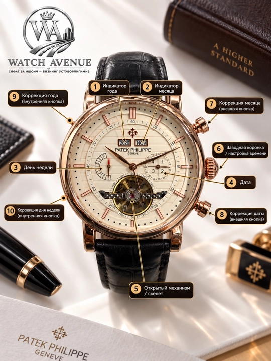 Patek Philippe Complications Automatic Rose Gold— часы с 4 функциями