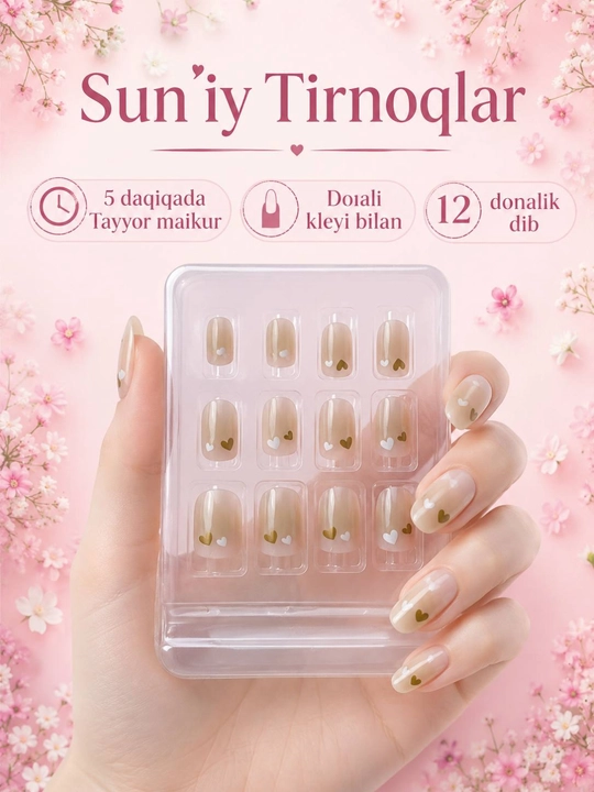 Tirnoqlar, Suniy tirnoq, Ulama tirnoqlar to‘plami, 12 va 24 dona, tirnoq, sun'iy tirnoq