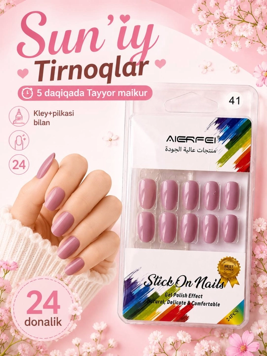Tirnoqlar, Suniy tirnoq, Ulama tirnoqlar to‘plami, 12 va 24 dona, tirnoq, sun'iy tirnoq
