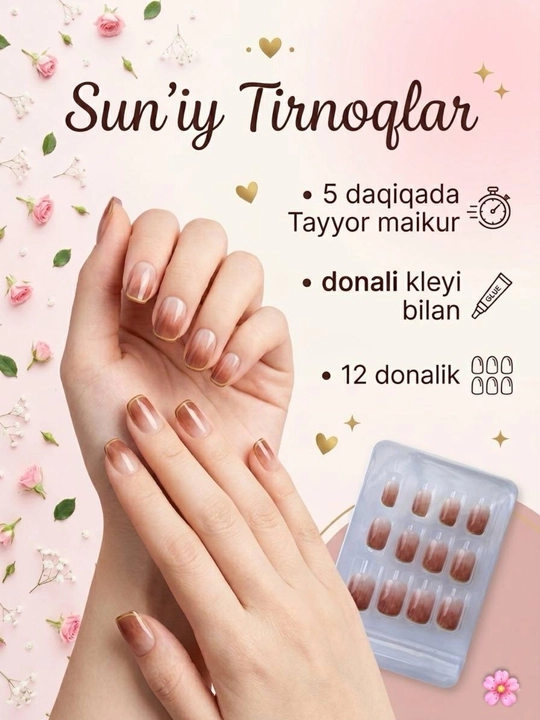 Tirnoqlar, Suniy tirnoq, Ulama tirnoqlar to‘plami, 12 va 24 dona, tirnoq, sun'iy tirnoq
