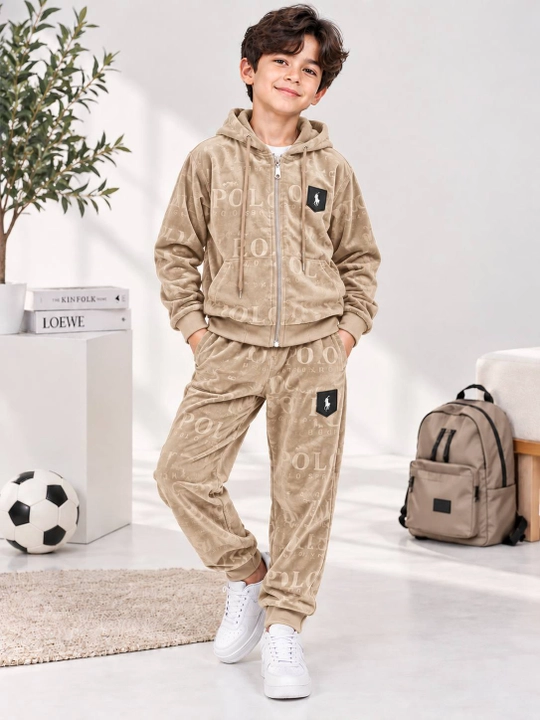 Bolalar sport kostyumi, o‘g‘il bolalar kiyimi, velyur kostyum, 7-11 yosh - 