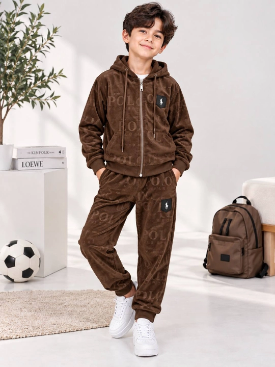 Bolalar sport kostyumi, o‘g‘il bolalar kiyimi, velyur kostyum, 7-11 yosh - 