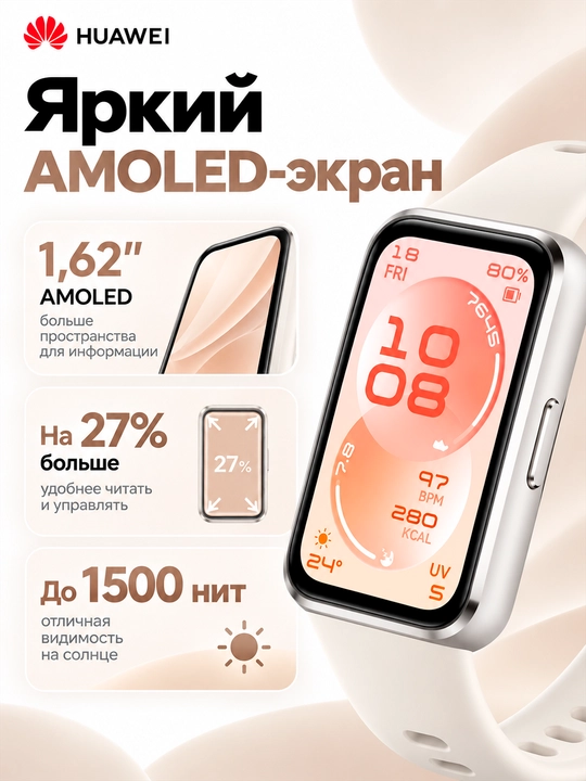 Фитнес браслет HUAWEI Band 11 AMOLED Bluetooth 6.0 14 дней автономности 5ATM