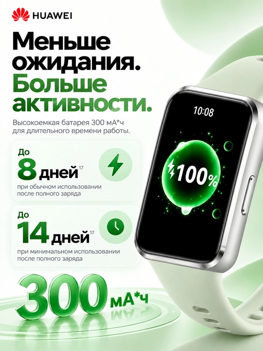 Фитнес браслет HUAWEI Band 11 AMOLED Bluetooth 6.0 14 дней автономности 5ATM