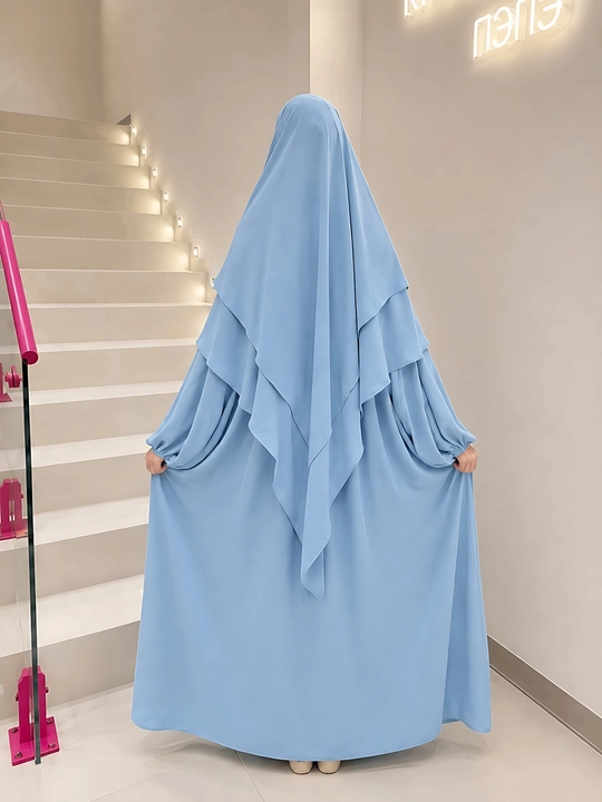 Abaya, ximar, hijobli ko'ylak + himar, umra ziyorati uchun, o'lcham oversayz 42-52