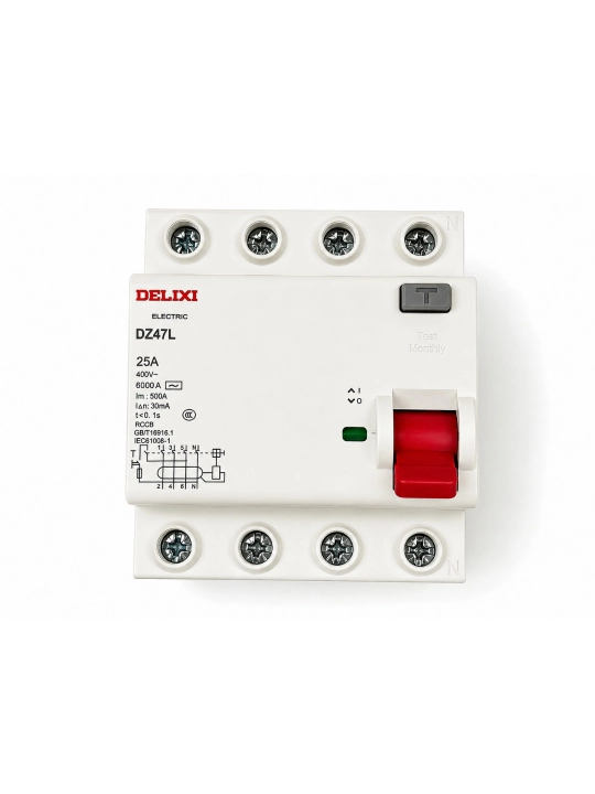 DELIXI DZ47L UZO 25A 4-полюсный 400V - 