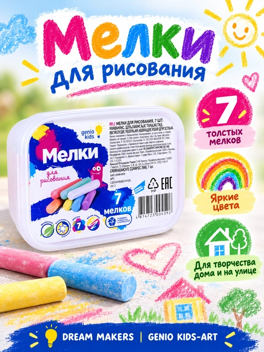 Мелки для рисования, GENIO KIDS-ART - 