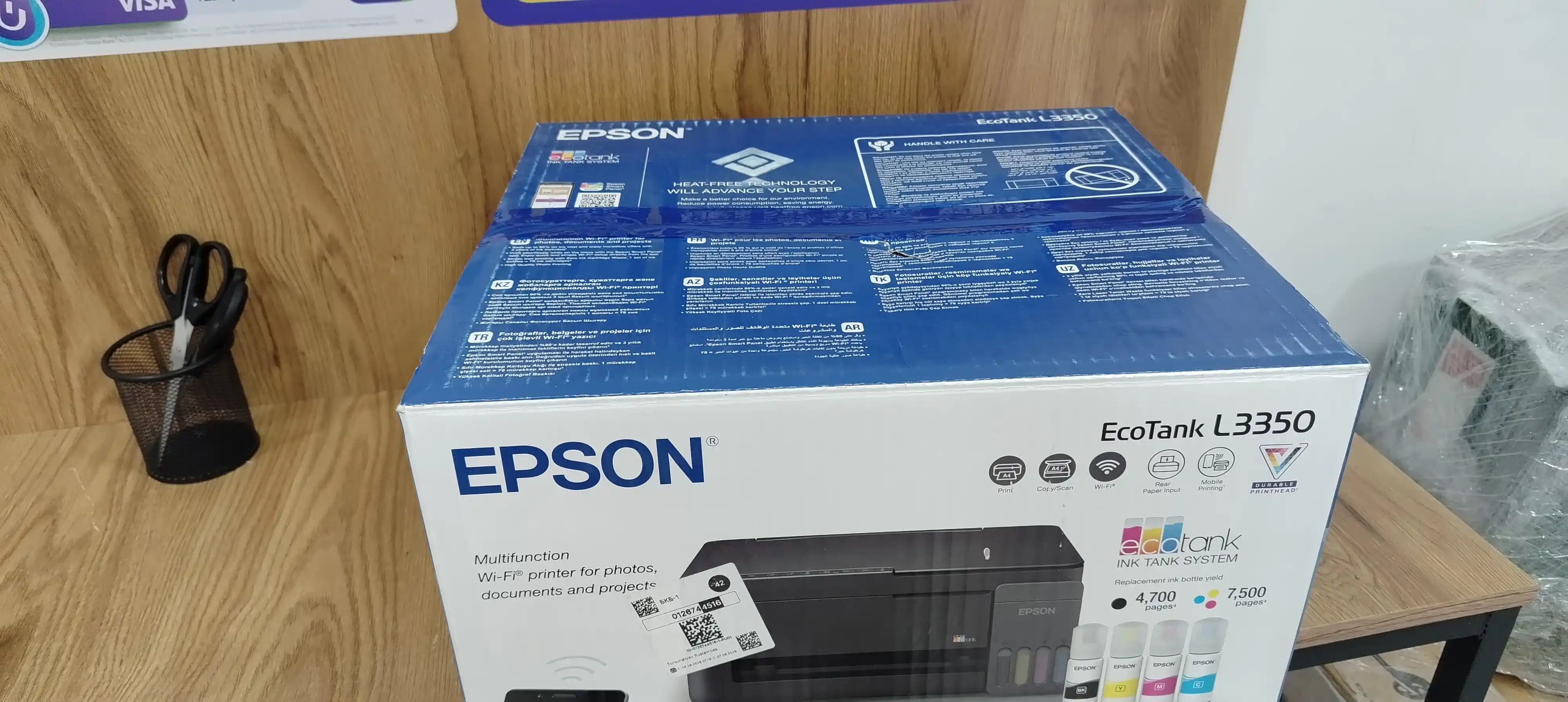 Epson L3350 Wi-Fi MFP printeri — skaner, nusxa ko‘chirgich, rangli chop etish