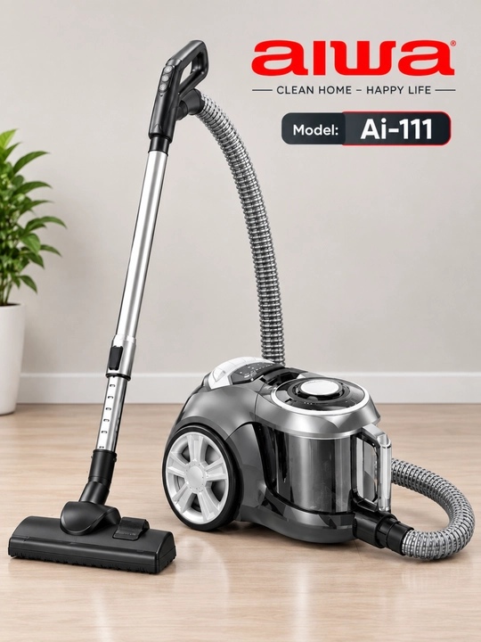 AIWA AI-111 uy uchun konteynerli changyutgich shlangli va pol cho‘tkali qora-kulrang model - 