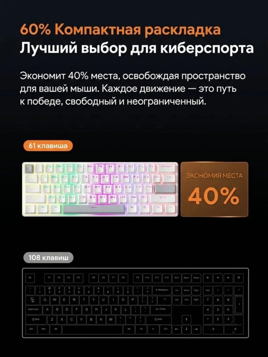 Geymerlar uchun RGB yoritgichli o‘yin klaviaturasi Furycube (mexanik / membranali)