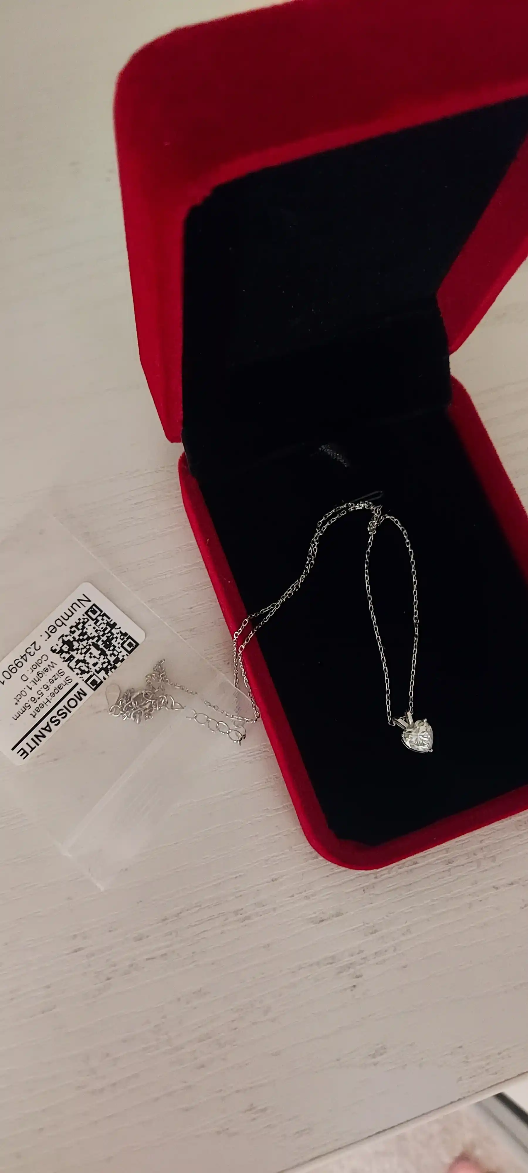 ALIXANDRA Колье Сердце из серебра 925, GRA Moissanite, 18K