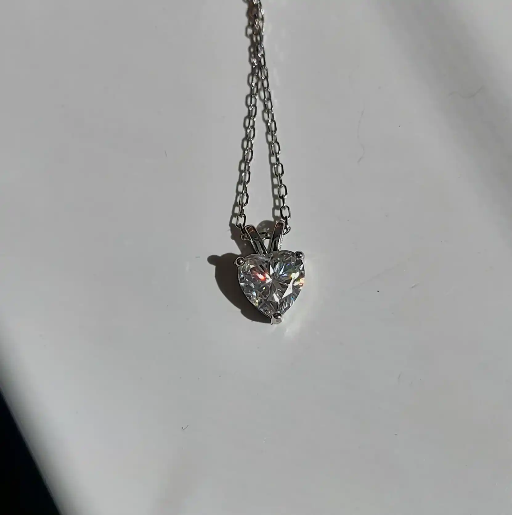 ALIXANDRA Колье Сердце из серебра 925, GRA Moissanite, 18K