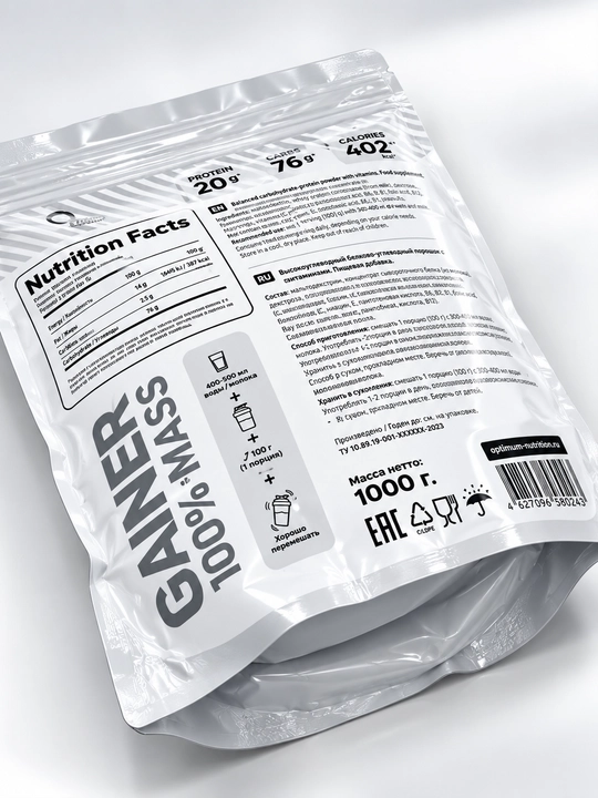 Optimum System Gianer 100% mass 1000g, гейнер для набора массы