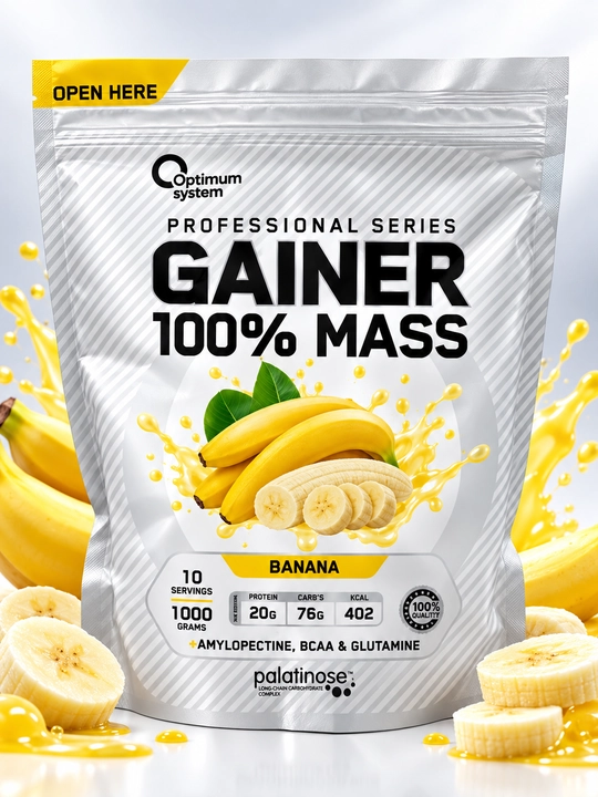 Optimum System Gianer 100% mass 1000g, гейнер для набора массы