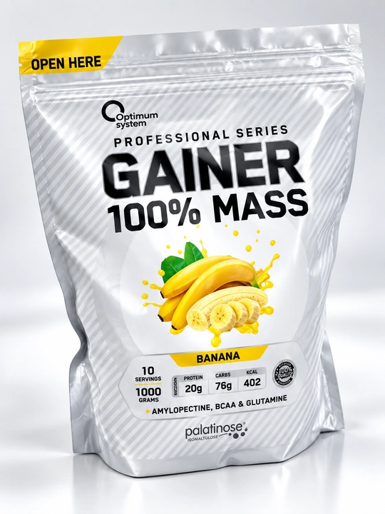 Optimum System Gianer 100% mass 1000g, гейнер для набора массы