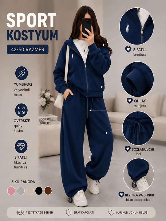 Xudili ayollar sport kostyumi, ayollar uchun tryoyka sport kiyimi, xudili shim va fudbolka