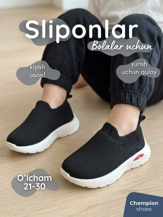 Bolalar uchun sliponlar, yengil va qulay kundalik oyoq kiyimi, 21-30 o'lchamda - 