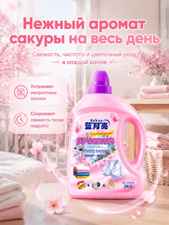 Средство для стирки, глубокая очистка, пятна, долгий аромат, ручная-машинная стирка