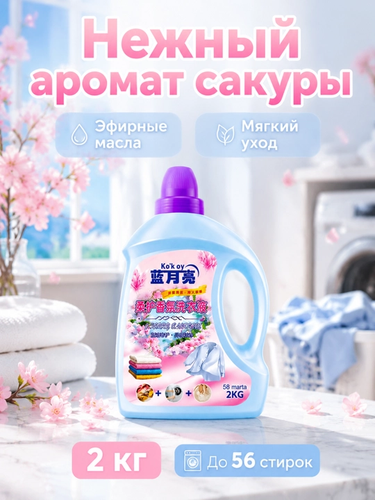 Средство для стирки, глубокая очистка, пятна, долгий аромат, ручная-машинная стирка - 