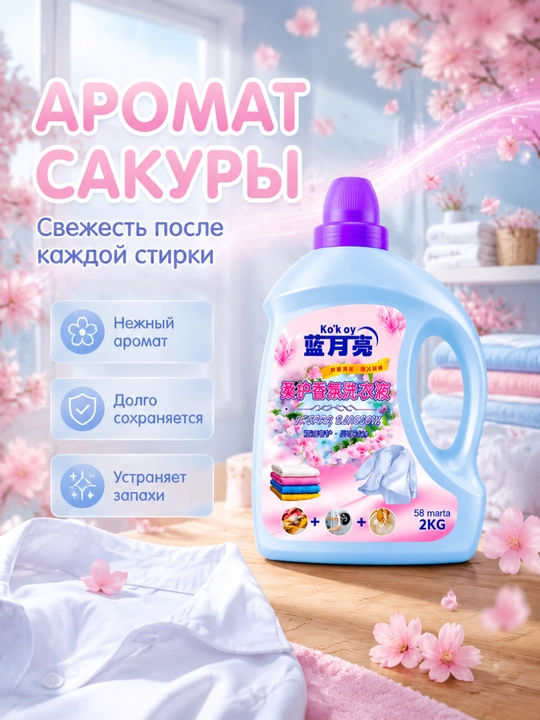 Средство для стирки, глубокая очистка, пятна, долгий аромат, ручная-машинная стирка