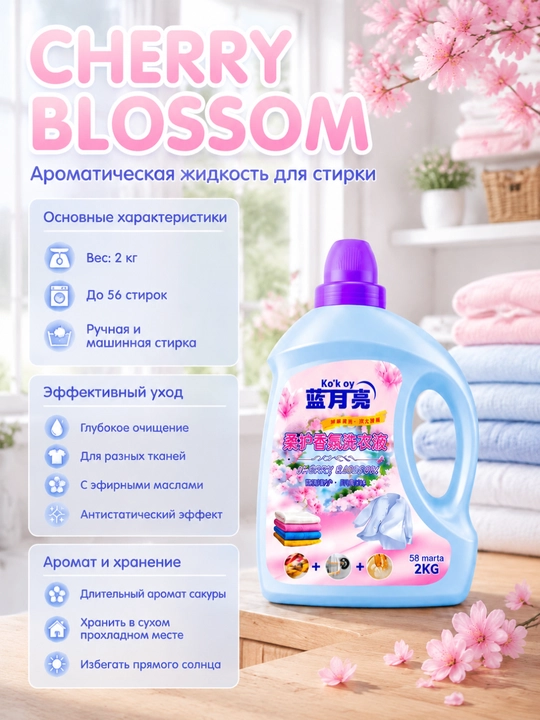 Средство для стирки, глубокая очистка, пятна, долгий аромат, ручная-машинная стирка