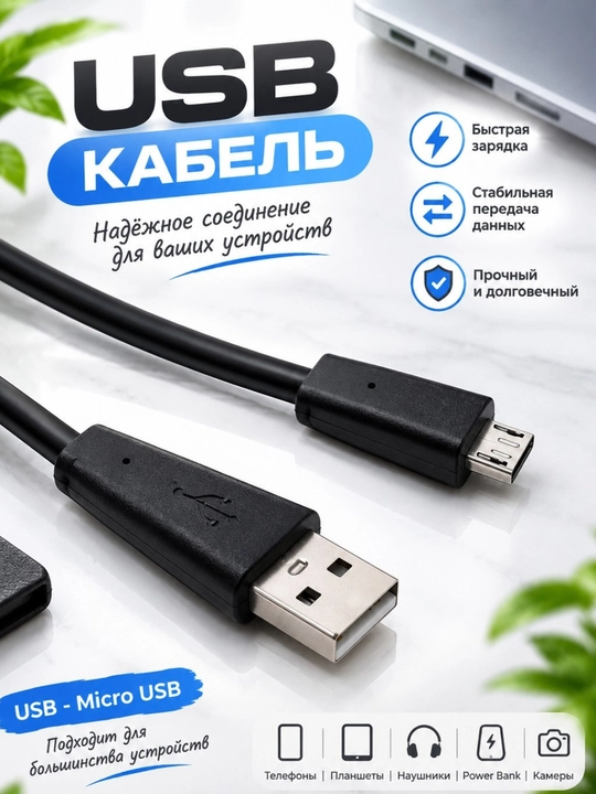 Кабель для зарядки смартфона micro-USB - 