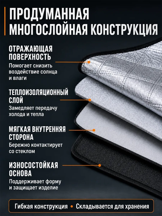 Avtomobil old oynasi uchun himoya yopqichi 160×115 sm ko‘zgu g‘iloflari bilan