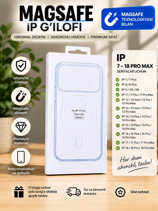 Чехол Magsafe для iPhone, 11, 12, 13, 14, 15, 16, Pro, Pro Max