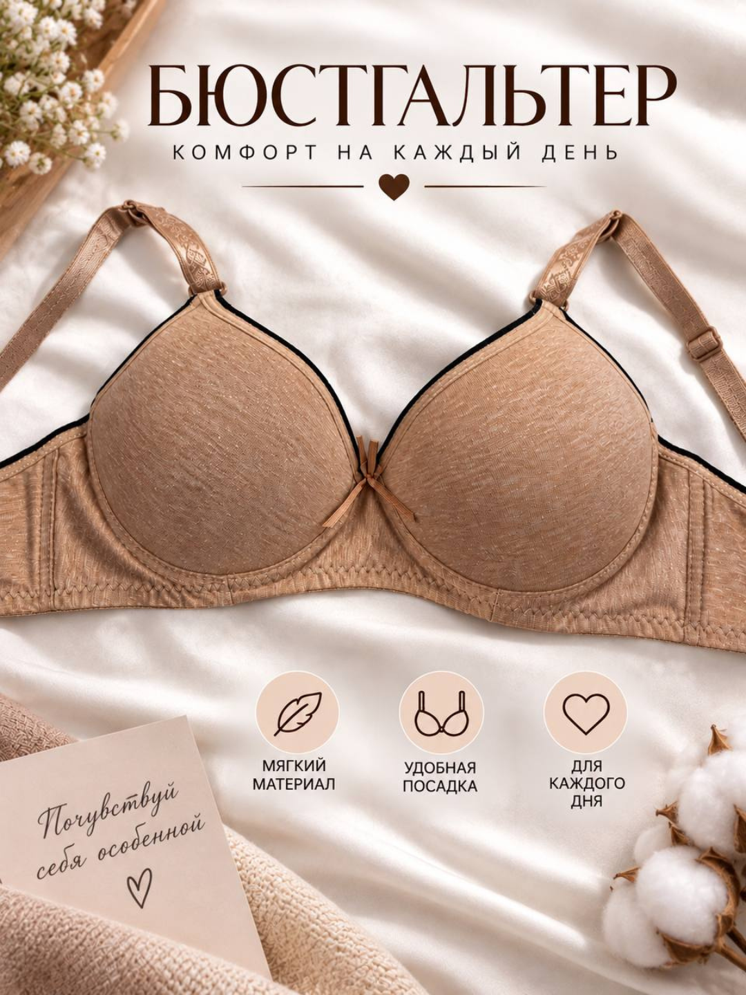 Женский бюстгальтер с эффектом поддержки, мягкие чашки, регулируемые бретели