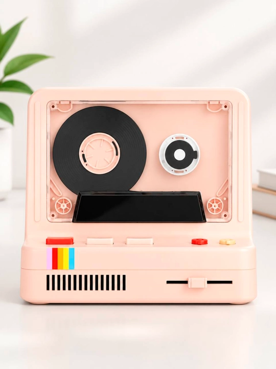 Soatli simsiz Bluetooth karnay, vintaj pleyer - 