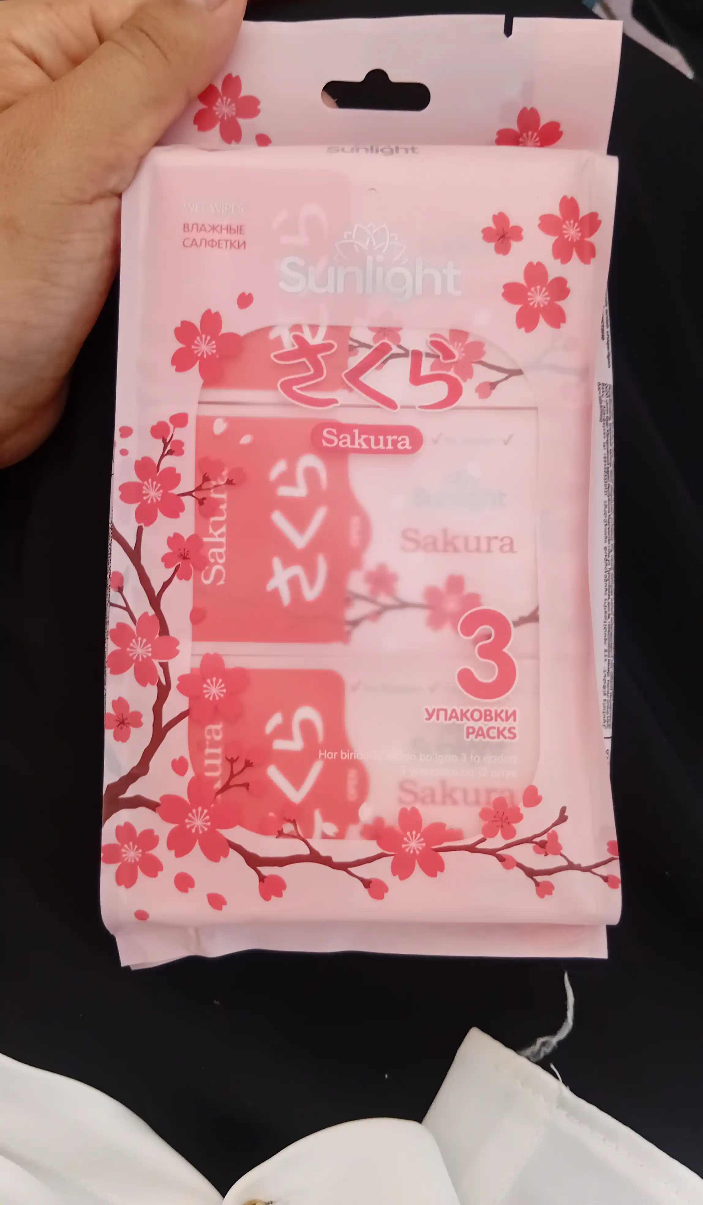 Влажные салфетки Sunlight Sakura 12шт