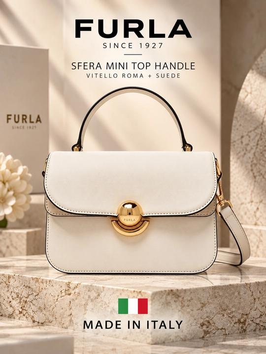 Sumka FURLA SFERA MINI TOP HANDLE - VITELLO ROMA+SUEDE - 