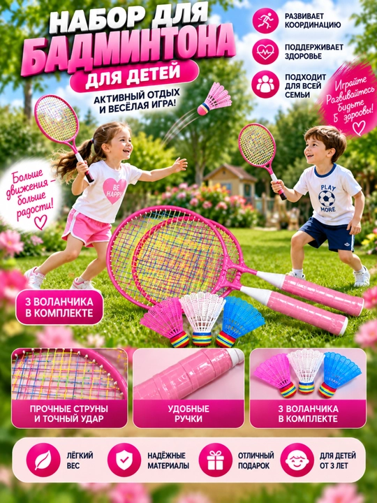 Набор для бадминтона Yonex (2 ракетки + воланы + чехлы)