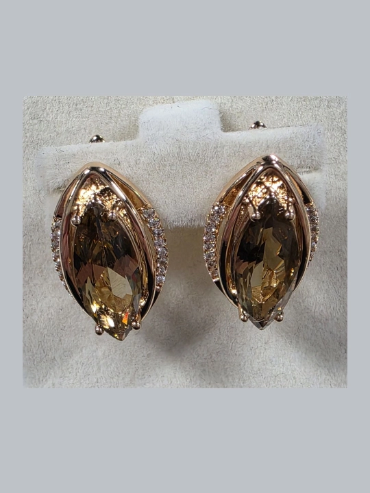 Серьги из меди с розовой позолотой 18 карат - 