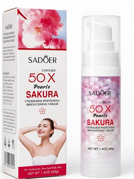 Qo‘ltiq osti uchun oqartiruvchi  SADOER Sakura 50X - terini oqartiruvchi parvarish, 40 g - 