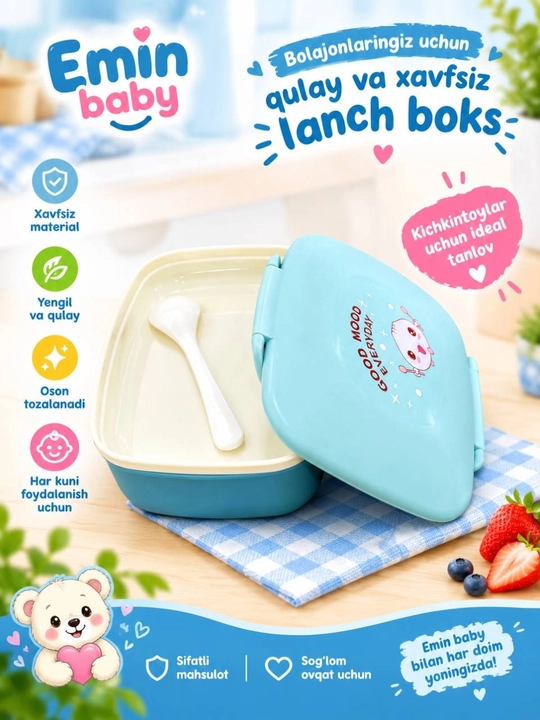 Lunch box , bolalar ovqatini saqlash uchun konteyner , maktab va bog'cha uchun konteyner