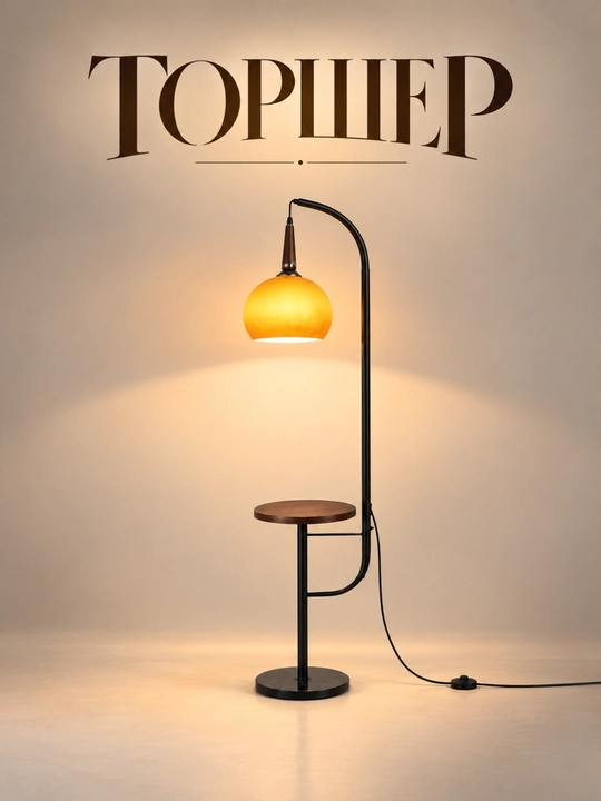 Современный торшер с полками - 