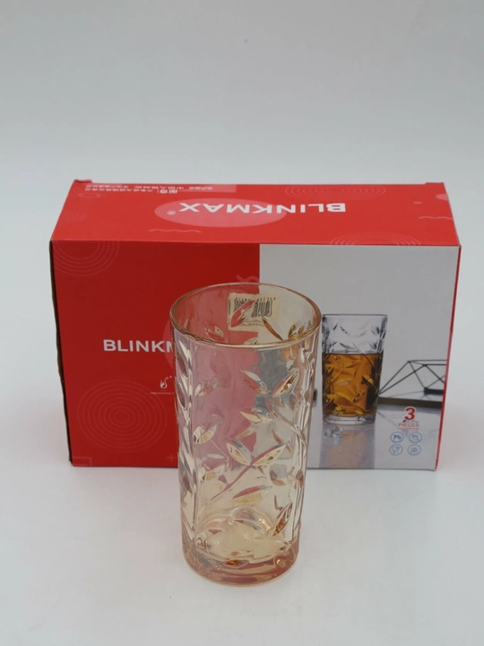 Набор стаканов Blinkmax Amber 350 мл 3 шт стеклянные высокие для сока и воды LZ010108