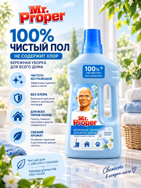 Mister Proper -  pol yuvish vositasi. 1,5 l - 