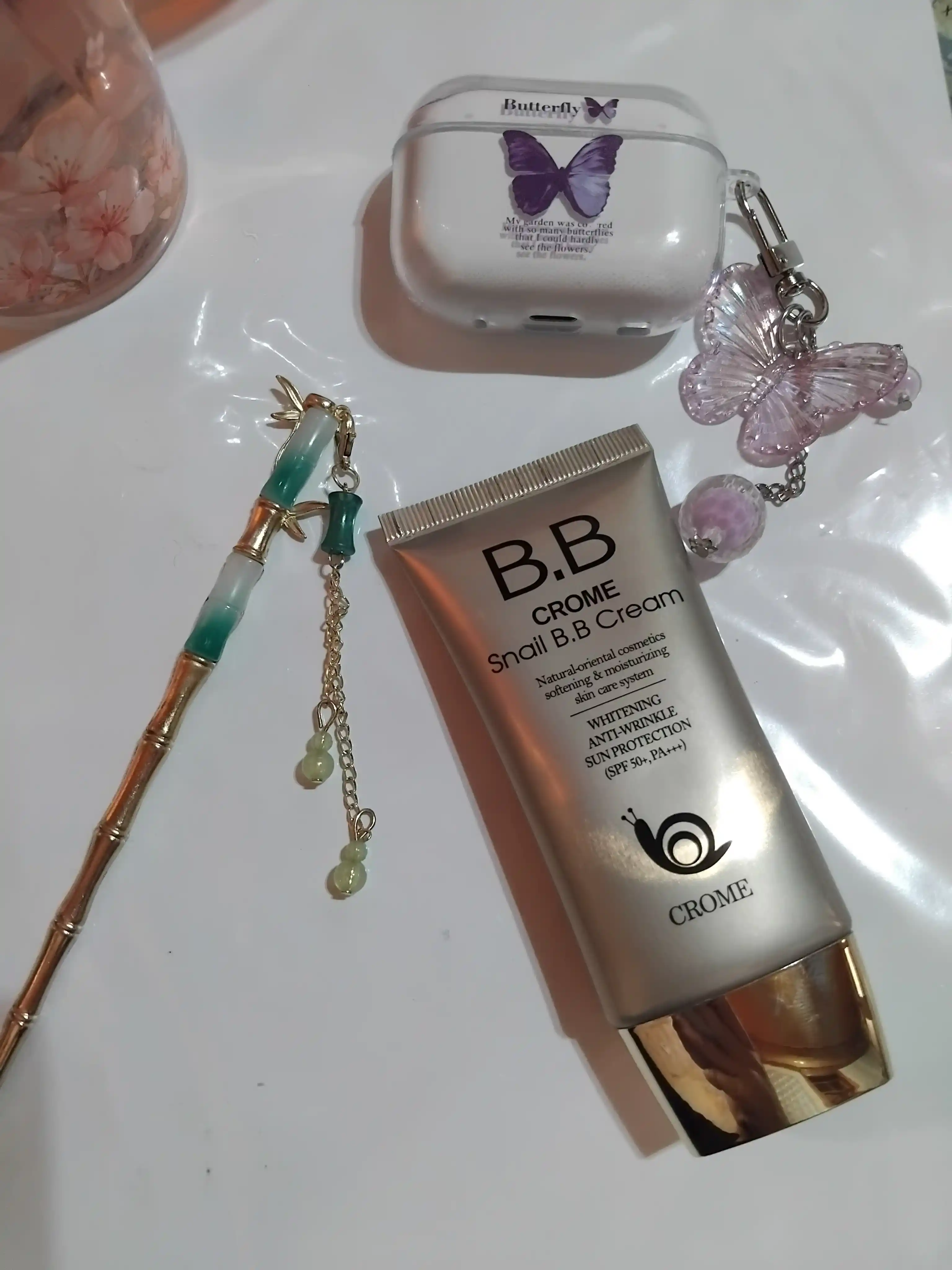 CROME SNAIL BB krem SPF50, с муцином улитки, отбеливающий тональный крем