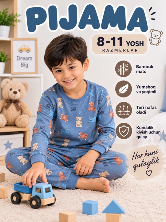 Bolalar pijamasi, dvoyka, uy kiyimi, bolalar koylagi, bolalar ustki kiyimi, bolalar sportivkasi - 