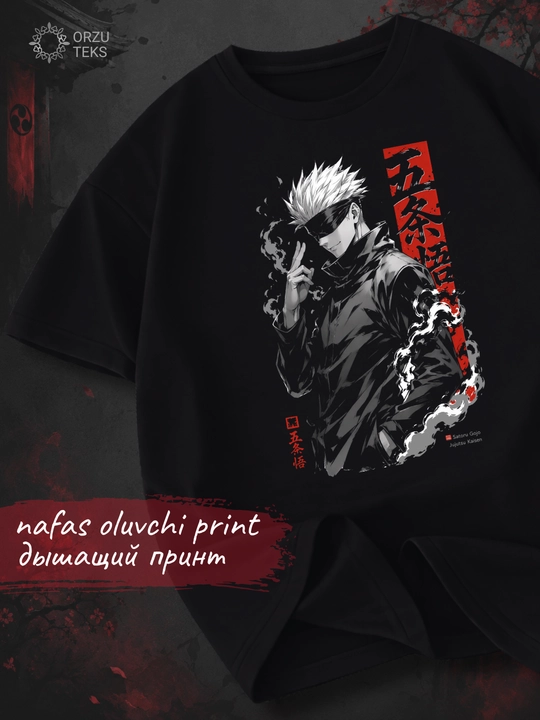 Футболка с принтом аниме Магическая битва, Jujutsu Kaisen, Demon Slayer, ORZU TEKS