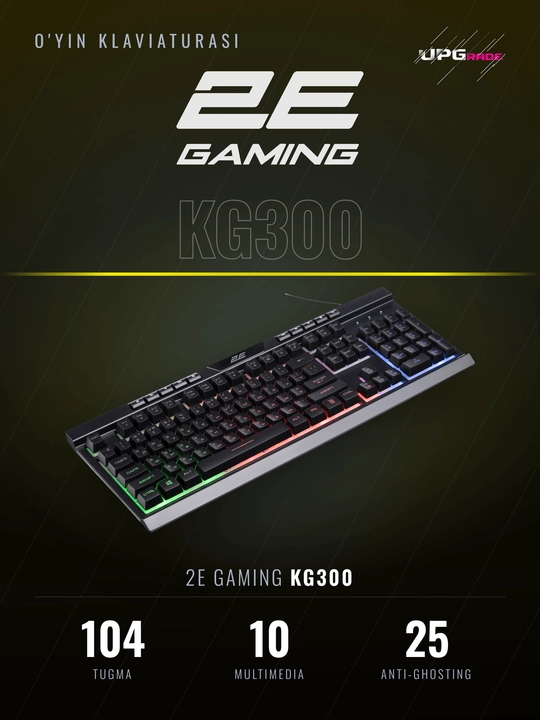 Simli o'yin klaviaturasi 2E Gaming KG300 LED