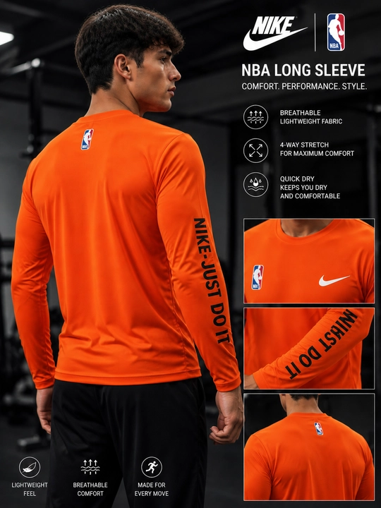 Мужской спортивный лонгслив Nike NBA, футболка с длинным рукавом - 