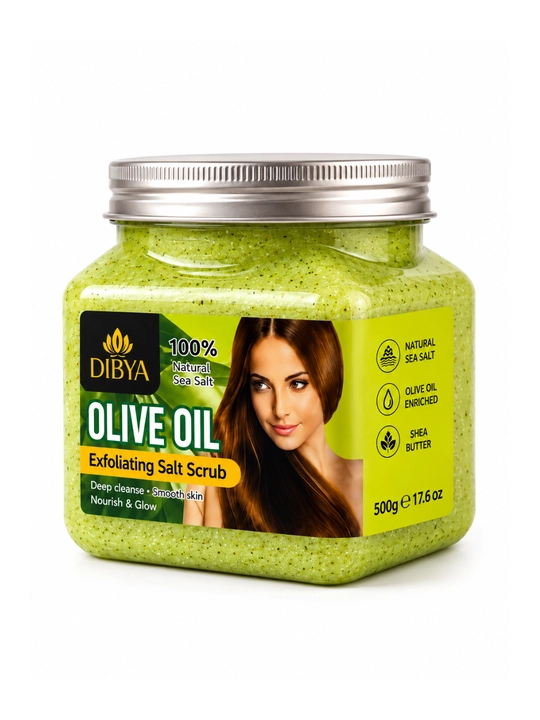 DIBIYA Olive Oil zaytun yog‘li tuzli skrab, tana uchun, 500 g