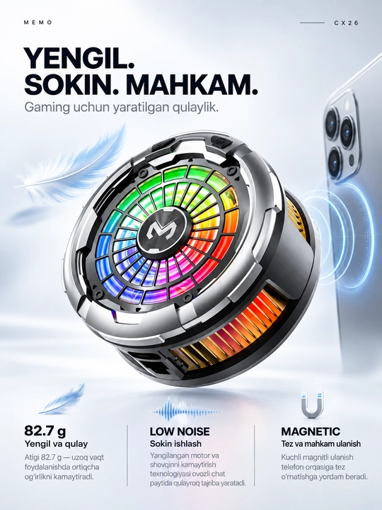 Кулер для телефона MEMO CX26 Куллер, 30W, -15°C