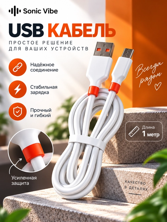 Кабель USB-A — Micro-USB - 